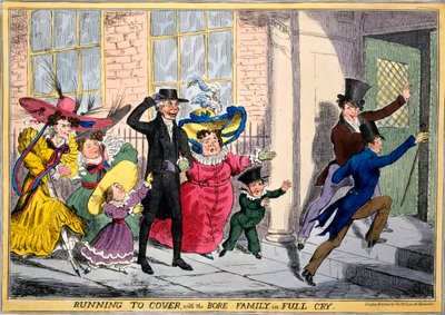 Running to cover Bore Family in Full Cry, n.1830 (käsinvärinen kaiverrus) tekijältä English School