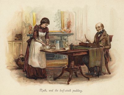 Ruth ja naudanpihvivanukas (chromolitho) tekijältä English School