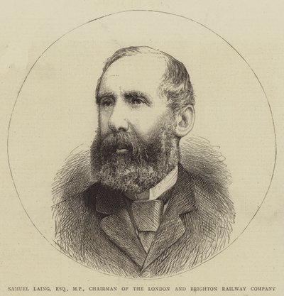 Samuel Laing, Esquire, kansanedustaja, Lontoon ja Brightonin rautatieyhtiön puheenjohtaja (kaiverrus). tekijältä English School
