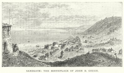 Sandgate, John B Goughin syntymäpaikka (kaiverrus) tekijältä English School