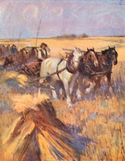 Saskatchewan, moderni skotti itsekirjoittajallaan (värilitografia). tekijältä English School
