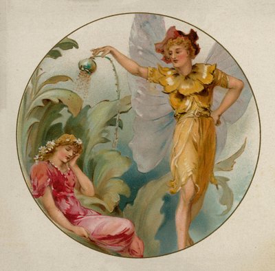 Kohtaus Shakespearen Kesäyön unelmasta (chromolitho) tekijältä English School