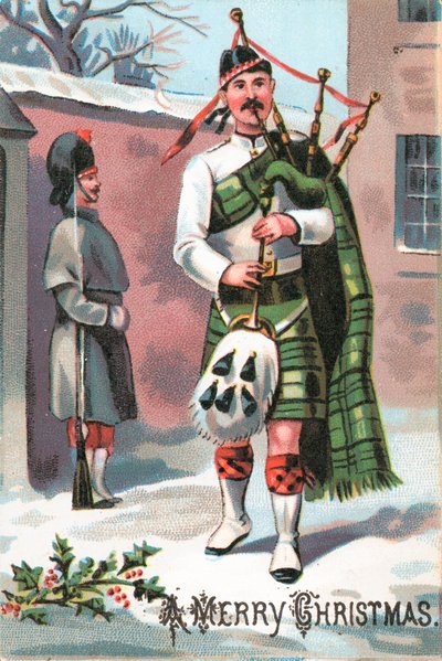 Scottish Piper, joulukortti tekijältä English School