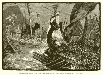 Meritaistelu Ptolemaios ja Demetrius Poliorcetes välillä Salamis tekijältä English School