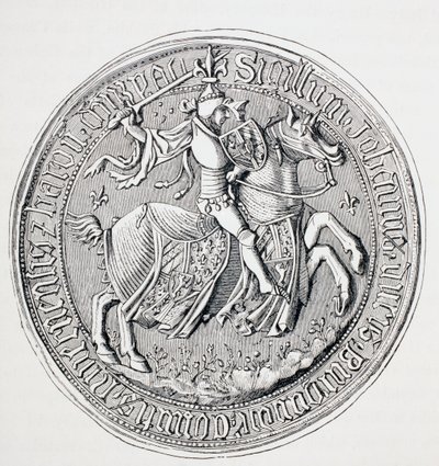 Jean II:n, Burgundin herttuan, Neversin kreivin ja Donzyn paronin sinetti, n. 1880 tekijältä English School