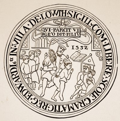 Louth Grammar Schoolin sinetti, 1552 (seepiakuva) tekijältä English School