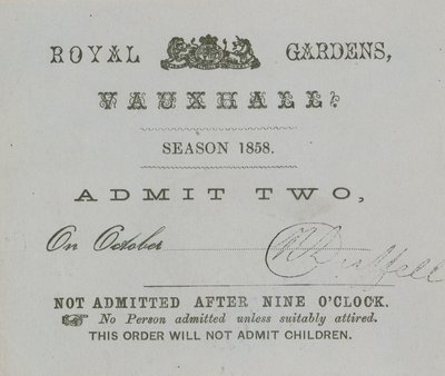 Kausilippu, Vauxhall Gardens, Lontoo tekijältä English School