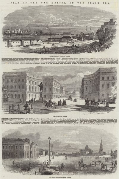 Sodan istuin, Odessa, Mustanmeren rannalla (kaiverrus) tekijältä English School