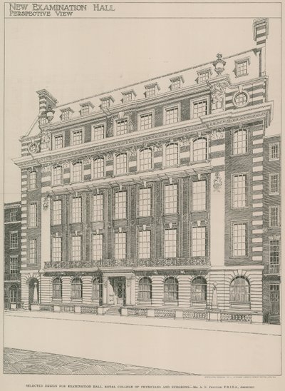 Valittu suunnittelu Examination Hall, Royal College of Physicians and Surgeons tekijältä English School