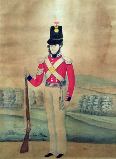 Kersantti, Britannian armeija, n. 1815 (wc paperilla) tekijältä English School