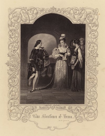 Shakespeare: Näytös IV, kohtaus 4 (kaiverrus). tekijältä English School