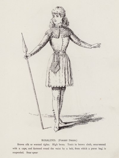 Shakespearen Kuten pidät: Rosalind, metsämekko (litho) tekijältä English School