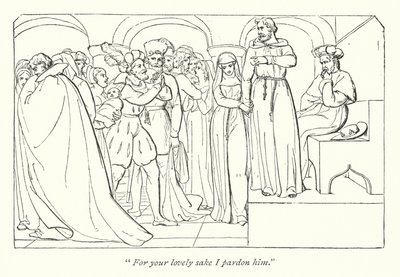 Shakespearen Measure for Measure; Claudio armahti herttua (kaiverrus) tekijältä English School