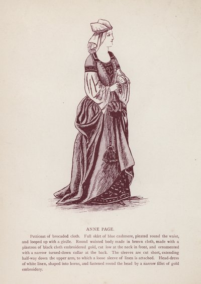 Shakespearen Windsorin iloiset vaimot: Anne Page (litho) tekijältä English School