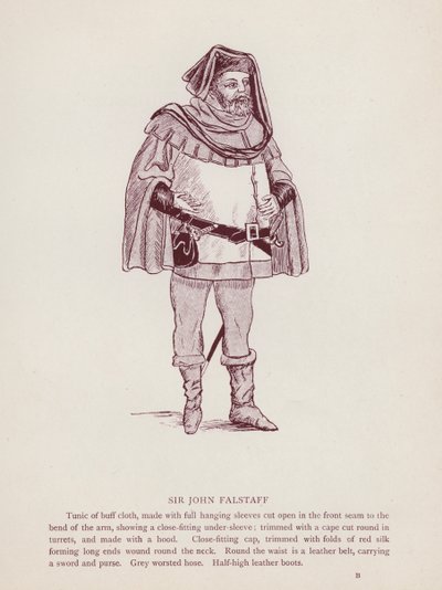 Shakespearen Windsorin iloiset vaimot: Sir John Falstaff (litho) tekijältä English School