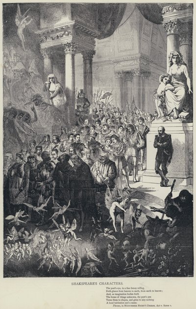 Shakespearen hahmot, Theseus, kesäyön unessa, näytös v, kohtaus 1 (kaiverrus) tekijältä English School