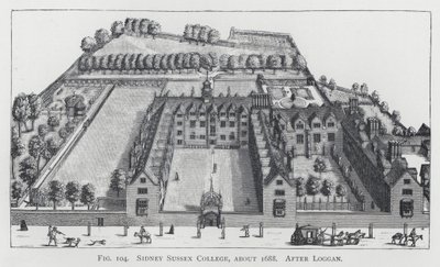 Sidney Sussex College, noin 1688, Logganin jälkeen (kaiverrus) tekijältä English School