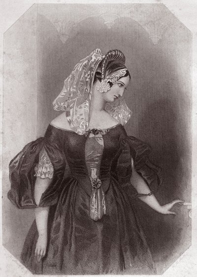 Silvia (The Two Gentlemen of Verone) - "" Gallery of the Women of the Shakespeare, kokoelma 45 vakavaa muotokuvaa varhaisten lontoolaisten taiteilijoiden toimesta, rikastettuna kriittisillä ja kirjallisilla huomautuksilla""" noin 1838 - "" Gallery of the T tekijältä English School