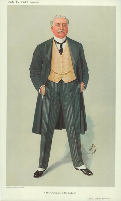Sir A Osmond Williams, The Champion of the Ladies, 1. joulukuuta 1909, Vanity Fair -sarjakuva tekijältä English School