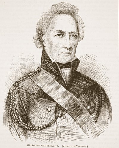 Sir David Ochterlony, kuvitus James Grantin Cassells Illustrated History of Indiasta, pubi. 1879 tekijältä English School
