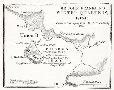 Sir John Franklins Winter Quarters, 1845-1846 Com. W.J.S. Pullen 1854, pub. 1854 tekijältä English School