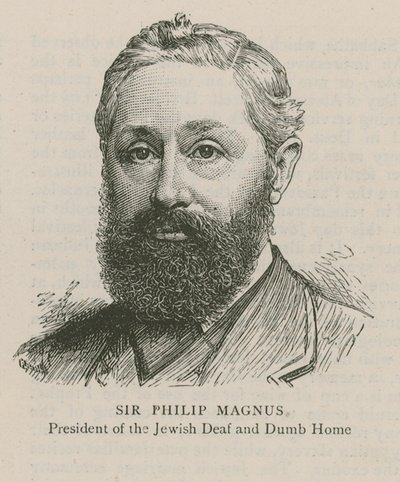 Sir Philip Magnus, Juutalaisten kuurojen ja tyhmien kodin presidentti tekijältä English School