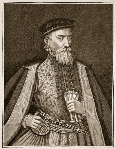Sir Thomas Gresham, kuvitus Cassells Illustrated History of Englandista (seepiakuva) tekijältä English School