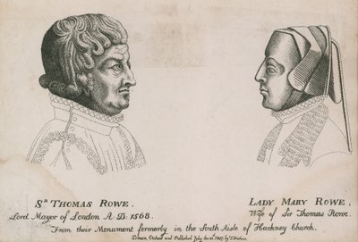 Sir Thomas Rowe, Lontoon pormestari 1568, ja Lady Mary Rowe tekijältä English School