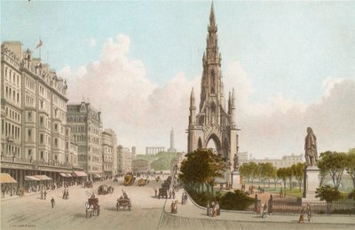Sir Walter Scottin monumentti ja Princes Street, Edinburgh tekijältä English School