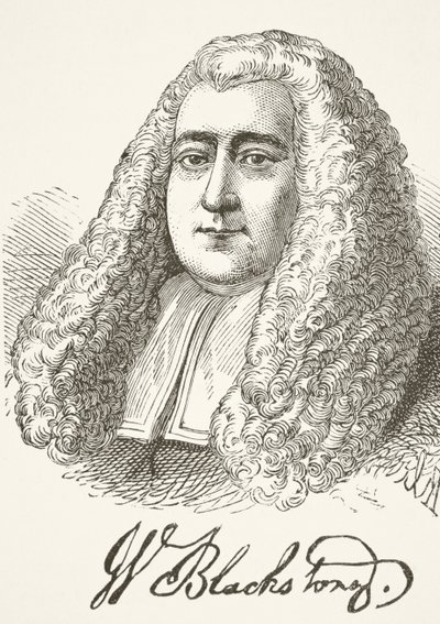 Sir William Blackstone, William Hickman Smith Aubreyn (1858-1916) teoksesta The National and Domestic History of England, julkaistu Lontoossa, noin 1890 tekijältä English School