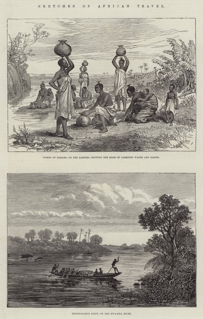 Luonnokset Afrikan matkasta (kaiverrus) tekijältä English School