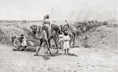 Salomo lähettää lahjoja Hiram I:lle, foinikialle Tyroksen kuninkaalle Hutchinsonin kansojen historiasta, pub.1915 tekijältä English School