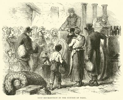 Keittojakelu Pariisin esikaupunkialueella joulukuussa 1870 tekijältä English School