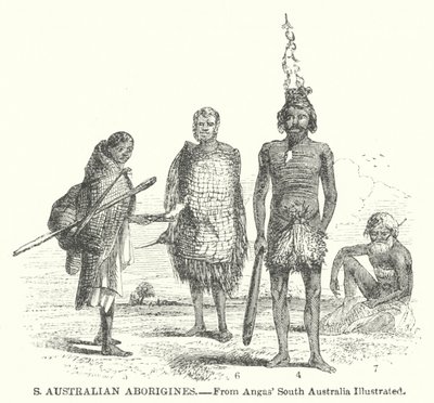 Etelä-Australian aboriginaalit (kaiverrus) tekijältä English School