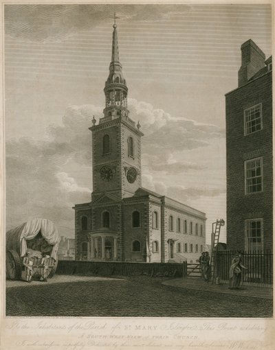Eteläinen näkymä St Marys Churchille, Islington, Lontoo tekijältä English School