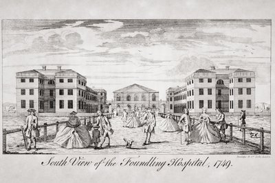 Etelänäkymä Foundlingin sairaalasta, Lontoo, 1749 tekijältä English School