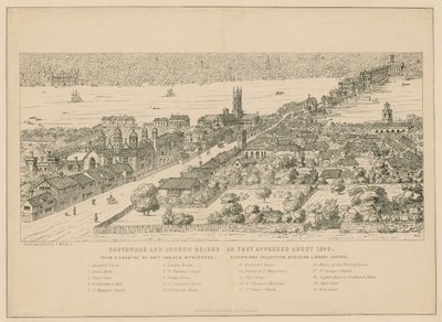 Southwark ja London Bridge sellaisina kuin ne ilmestyivät noin 1546 tekijältä English School