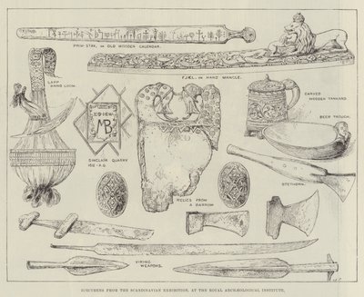 Näytteitä Skandinavian näyttelystä, Royal Archaeological Institute (kaiverrus) tekijältä English School