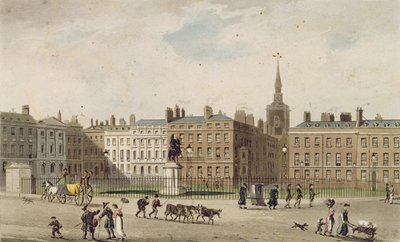 Pyhän Jaakon aukio, 1812 (värillinen akvatinta) tekijältä English School