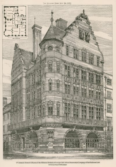 Alliance British & Foreign Life & Fire Assurance Company of Bartholomew Lane, Lontoon St Jamesin haaratoimistot tekijältä English School