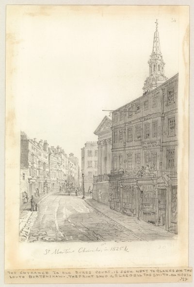 Pyhän Martin kirkko vuonna 1825 tekijältä English School