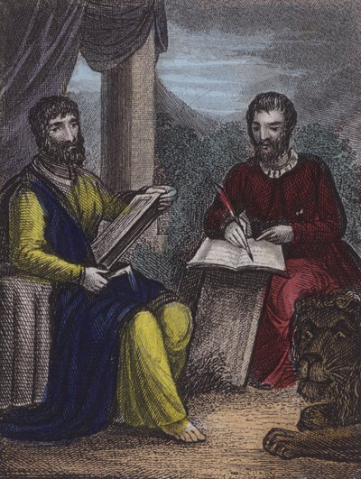 St Matthew, St Mark (värillinen kaiverrus) tekijältä English School