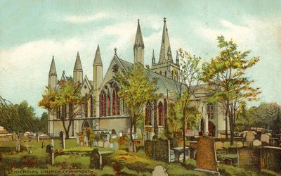 Pyhän Nikolauksen kirkko, Great Yarmouth (väri litho) tekijältä English School