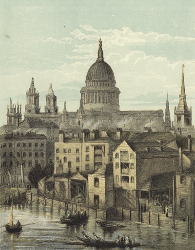 St Paulin katedraali, näkymä etelärintamalle Southwark Bridgestä tekijältä English School