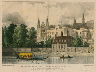 St Stephens Chapel, Speakers House jne, Westminster, Lontoo, Thames-joelta tekijältä English School