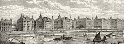 St. Thomasin sairaala 1800-luvulla, pastori Richard Lovettin teoksesta "London Pictures: Drawn with Pen and Pencil", julkaistu 1890 tekijältä English School