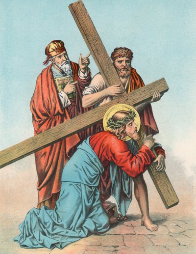 Asema III Jeesus kaatuu ensimmäisen kerran ristin alla. tekijältä English School