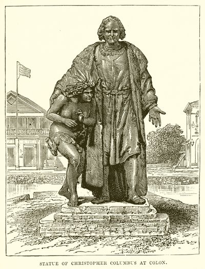Christopher Columbuksen patsas Colonissa tekijältä English School