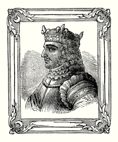 Stephen syntyi vuonna 1104, kruunattiin vuonna 1135 ja kuoli vuonna 1154 (kaiverrus) tekijältä English School