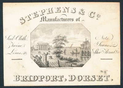 Stephens & Co, purjekankaiden, verkkojen, lankojen, siimien ja kenkälankojen valmistajat, kauppakortti tekijältä English School